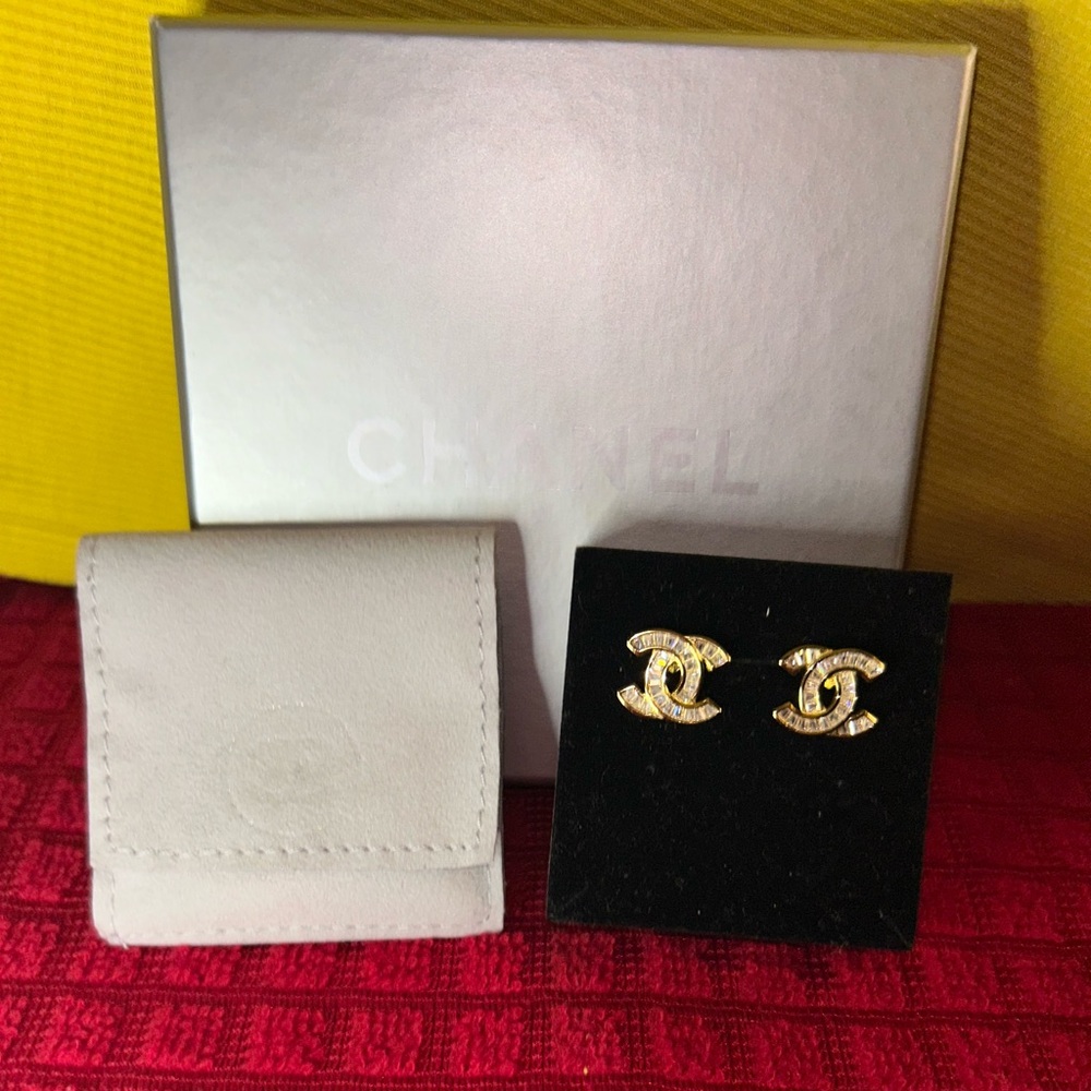 CHANEL Gold Iconic CC Earrings Timeless Elegance
